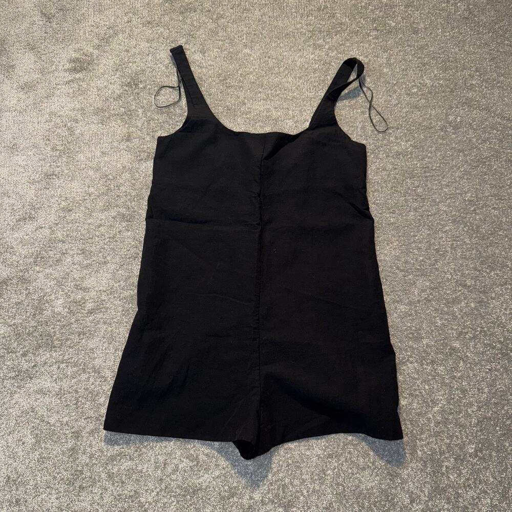 ZARA Black Sleeveless Mini Romper XS Casual Cotton Blend One-Piece Jumpsuit